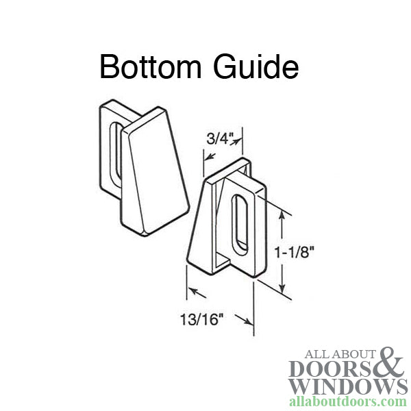 Bottom Guide, Nylon - pocket door - Bottom Guide, Nylon - pocket door