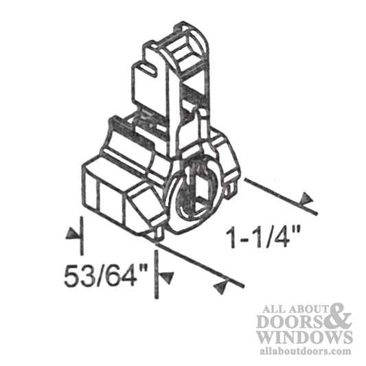 Tilt shoe, 1-1/4 x 53/64  Tan Puck, Open Cam, Inverted Channel Balance - P