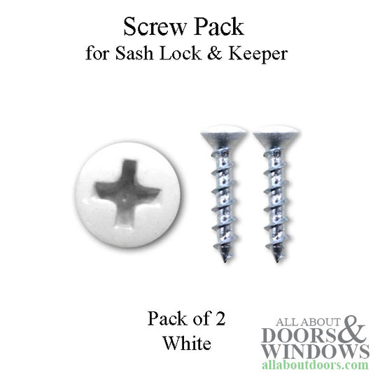 Andersen Screw Pack for Sash Lock & Keeper - White