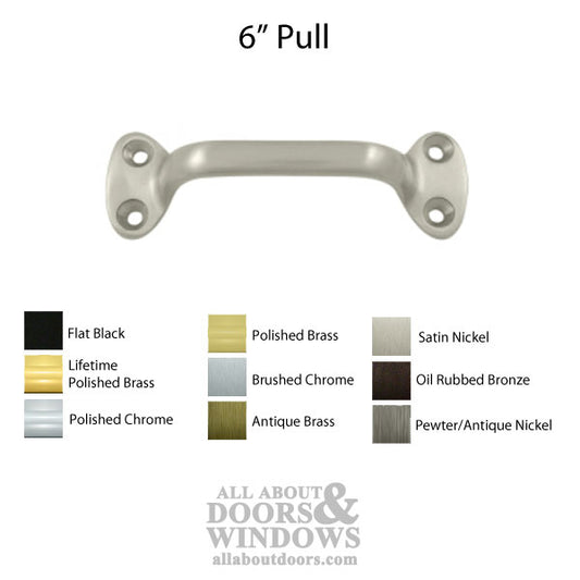 6" Utility Pull Handle, Solid Brass - Choose Finish