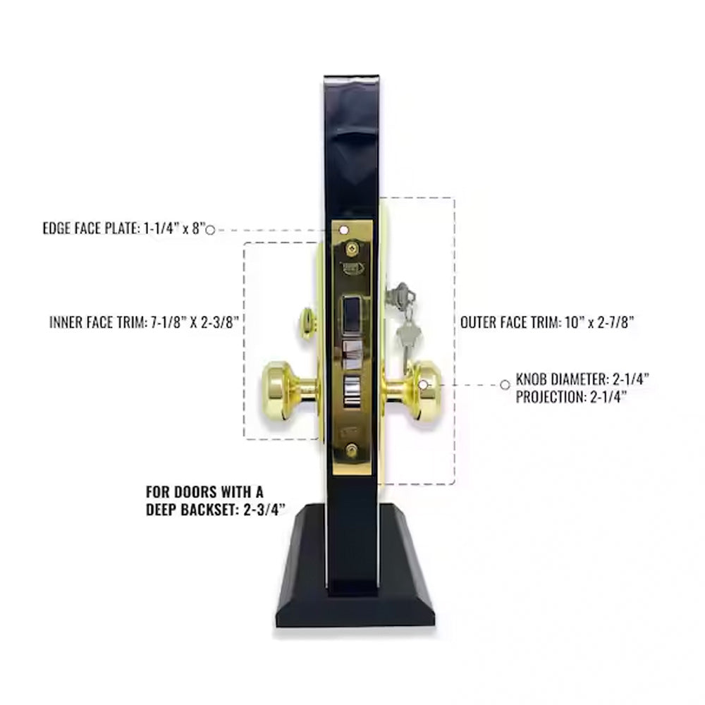 Imperial - Mortise 914 Lock - Bright Brass - Imperial - Mortise 914 Lock - Bright Brass