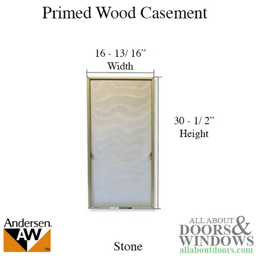 Window Screen, Primed Casement, N30 16 13/16 x 30 1/2 - Stone - Window Screen, Primed Casement, N30 16 13/16 x 30 1/2 - Stone