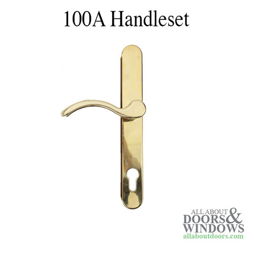 Active Handleset 100A Euro LH Multi-point lock Trim  - Polished Brass - Active Handleset 100A Euro LH Multi-point lock Trim  - Polished Brass