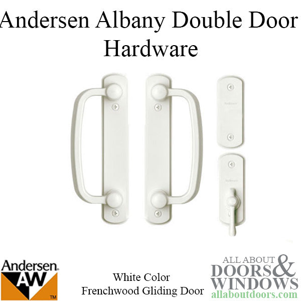 Andersen Frenchwood Gliding Door Trim Hardware, Albany, 4 Panel Interior and Exterior  - White - Andersen Frenchwood Gliding Door Trim Hardware, Albany, 4 Panel Interior and Exterior  - White