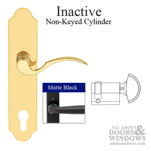 Lock Trim; Munchen M112PL / 3965N, Inactive Door - Matte Black - Lock Trim; Munchen M112PL / 3965N, Inactive Door - Matte Black