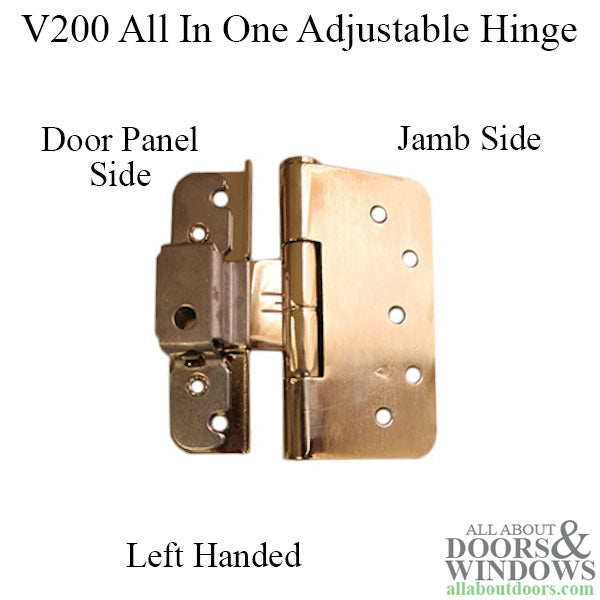 V200 Left Hand All-In-One Adjustable Hinge, New Style - Choose Your Color - V200 Left Hand All-In-One Adjustable Hinge, New Style - Choose Your Color