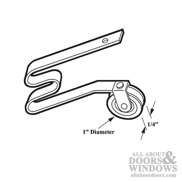 M Spring Tension Roller Ball Bearing  Assembly, 1 Inch Nylon Wheel, Sliding Screen Door - M Spring Tension Roller Ball Bearing  Assembly, 1 Inch Nylon Wheel, Sliding Screen Door