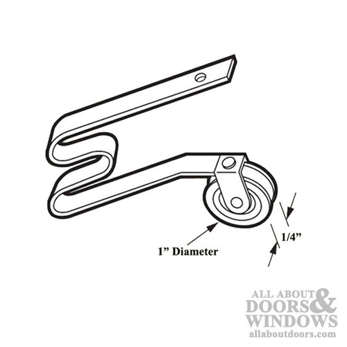 M Spring Tension Roller Ball Bearing  Assembly, 1 Inch Nylon Wheel, Sliding Screen Door - M Spring Tension Roller Ball Bearing  Assembly, 1 Inch Nylon Wheel, Sliding Screen Door