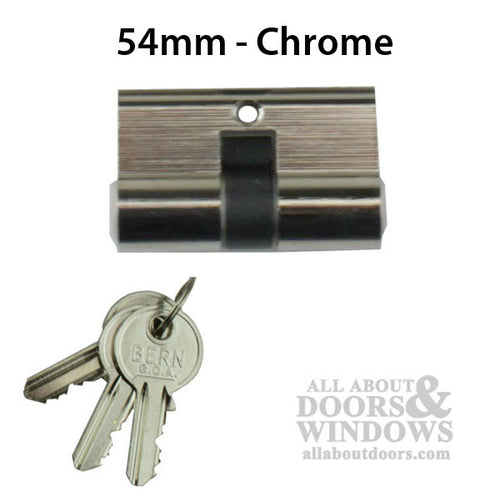 Double Key Gate Lock Profile Cylinder, 54mm - Chrome - Double Key Gate Lock Profile Cylinder, 54mm - Chrome