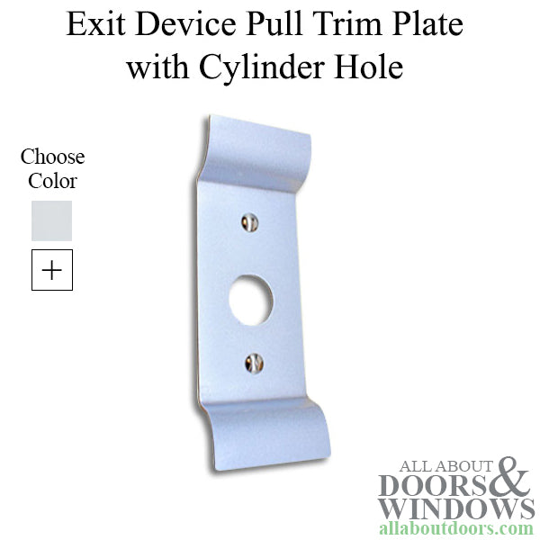 Pull Trim Plate with Cylinder Hole for Exit Device Commercial Door Hardware - 2 colors - Pull Trim Plate with Cylinder Hole for Exit Device Commercial Door Hardware - 2 colors