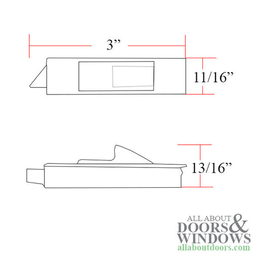 Tilt Latch, Slide in Plastic, Raised Latch - Pair - White - Tilt Latch, Slide in Plastic, Raised Latch - Pair - White