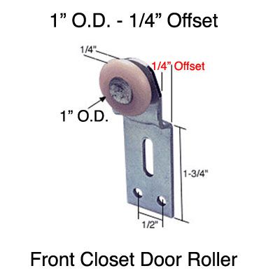 1 inch Wheel, 1/4 offset - Cox Front Closet Door Roller