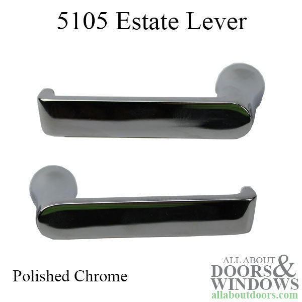 5105 Pair of Estate Levers without Rosettes - Polished Chrome - 5105 Pair of Estate Levers without Rosettes - Polished Chrome