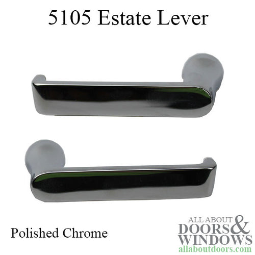5105 Pair of Estate Levers without Rosettes - Polished Chrome - 5105 Pair of Estate Levers without Rosettes - Polished Chrome