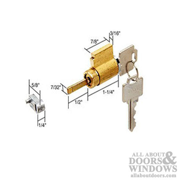 Cylinder Lock - Sliding Patio Door, 5 Pin Tumbler - KD - Cylinder Lock - Sliding Patio Door, 5 Pin Tumbler - KD