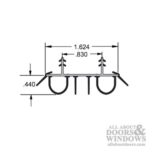 Door Bottom / sweep,  Snap-In, 2 Kerf  @ 7/8  - Brown - Door Bottom / sweep,  Snap-In, 2 Kerf  @ 7/8  - Brown