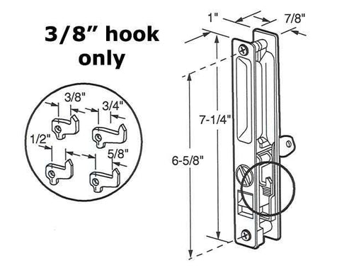 Keller Keyed Handle Set Flush Type with Hook Chrome Finish - Keller Keyed Handle Set Flush Type with Hook Chrome Finish