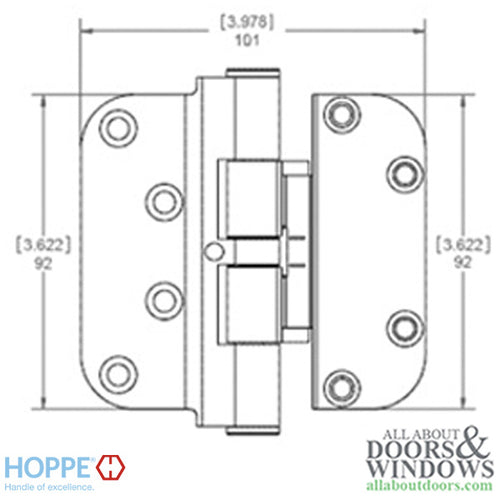 Hoppe F9010, 2009 Set Hinge, RHI / LHO- Pure White - Hoppe F9010, 2009 Set Hinge, RHI / LHO- Pure White