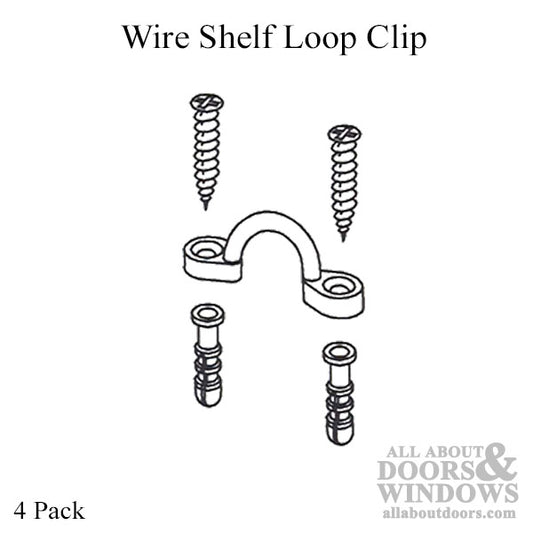 Loop Clip for Wire Shelf - 4 Pack