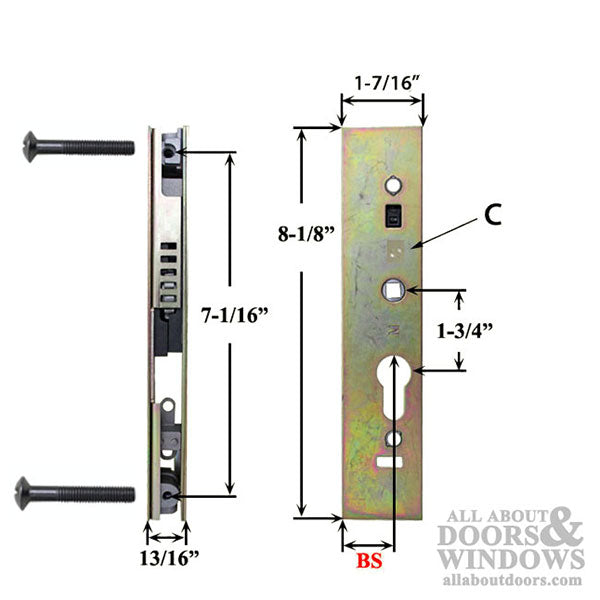 Certainteed Fastfit Mortise lock Kit with spacers to convert backsets on sliding glass door multipoint lock - Certainteed Fastfit Mortise lock Kit with spacers to convert backsets on sliding glass door multipoint lock