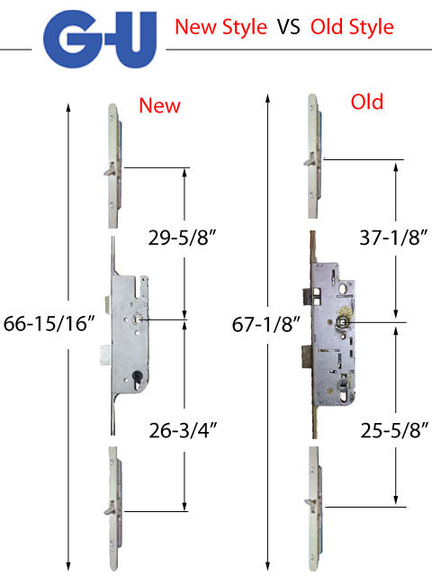 GU 3-point Tongue Latch Multipoint Lock with a 50mm Backset and 92mm Handle Spacing (PZ) - GU 3-point Tongue Latch Multipoint Lock with a 50mm Backset and 92mm Handle Spacing (PZ)