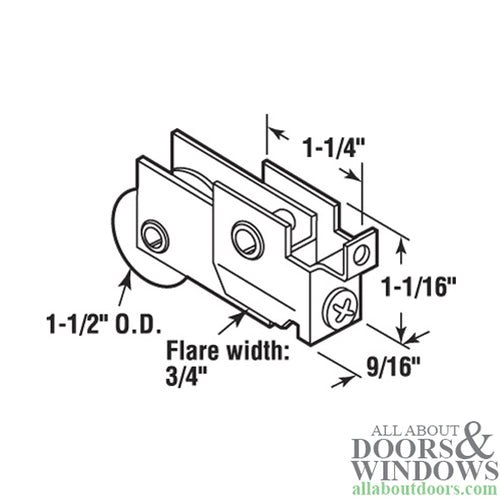 Sliding Door Roller 1.5 Inch Steel Wheel With F Tab Steel Housing - Sliding Door Roller 1.5 Inch Steel Wheel With F Tab Steel Housing