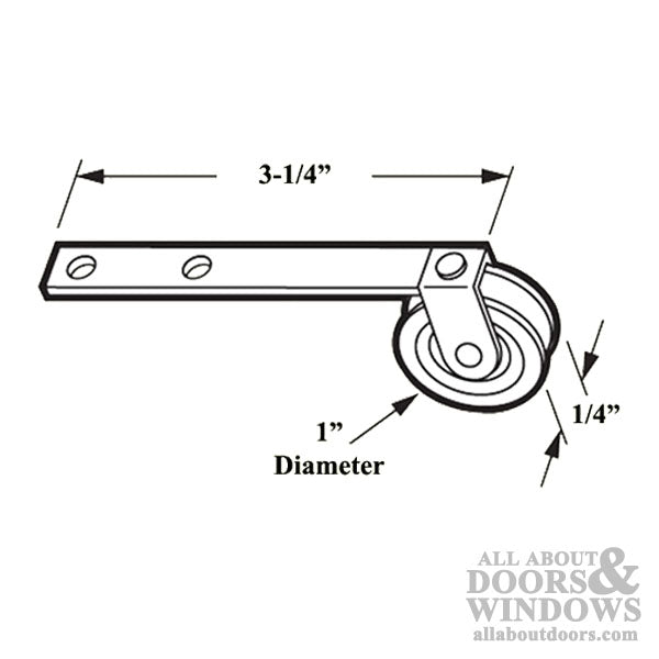 Straight Spring Tension Roller Assembly with 1 Inch Nylon Wheel for Sliding Screen Door - Straight Spring Tension Roller Assembly with 1 Inch Nylon Wheel for Sliding Screen Door