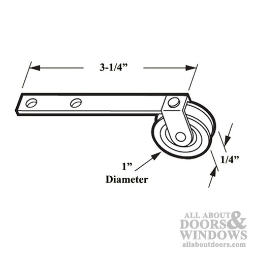 Straight Spring Tension Roller Assembly with 1 Inch Nylon Wheel for Sliding Screen Door - Straight Spring Tension Roller Assembly with 1 Inch Nylon Wheel for Sliding Screen Door
