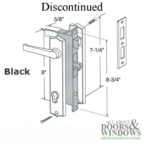 Discontinued Security Door Mortise Lock - Black - Discontinued Security Door Mortise Lock - Black