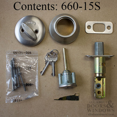 Kwikset Deadbolt Single Cylinder Standard Duty Satin Nickel Deadbolt 660-15S - Kwikset Deadbolt Single Cylinder Standard Duty Satin Nickel Deadbolt 660-15S