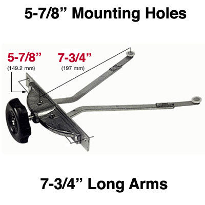 Operator, Vent, Double ARM, 5-7/8 inch HOLE CENTER
