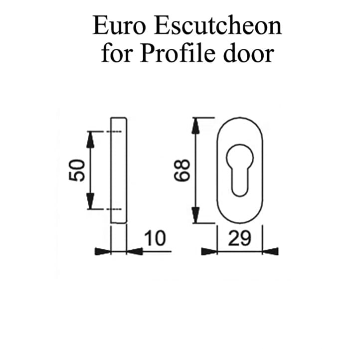 HOPPE Escutcheon for Euro Profile Doors with Nylon Base - Aluminum Silver - HOPPE Escutcheon for Euro Profile Doors with Nylon Base - Aluminum Silver