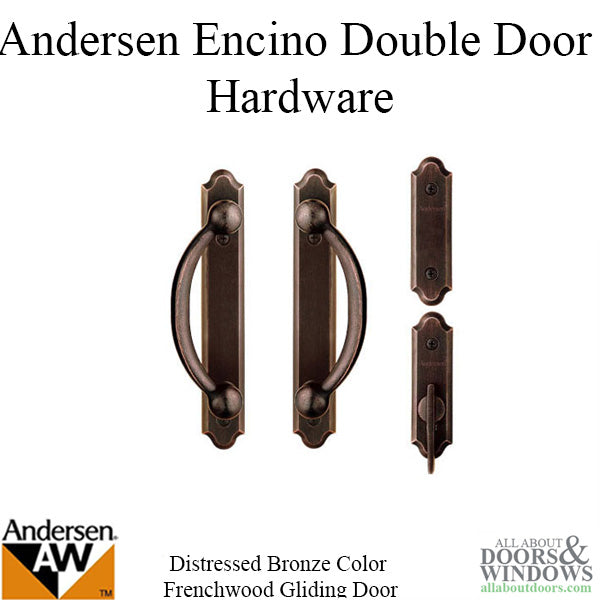 Andersen Frenchwood Gliding Door Trim Hardware, Encino, 4 Panel Interior and Exterior - Distressed Bronze - Andersen Frenchwood Gliding Door Trim Hardware, Encino, 4 Panel Interior and Exterior - Distressed Bronze