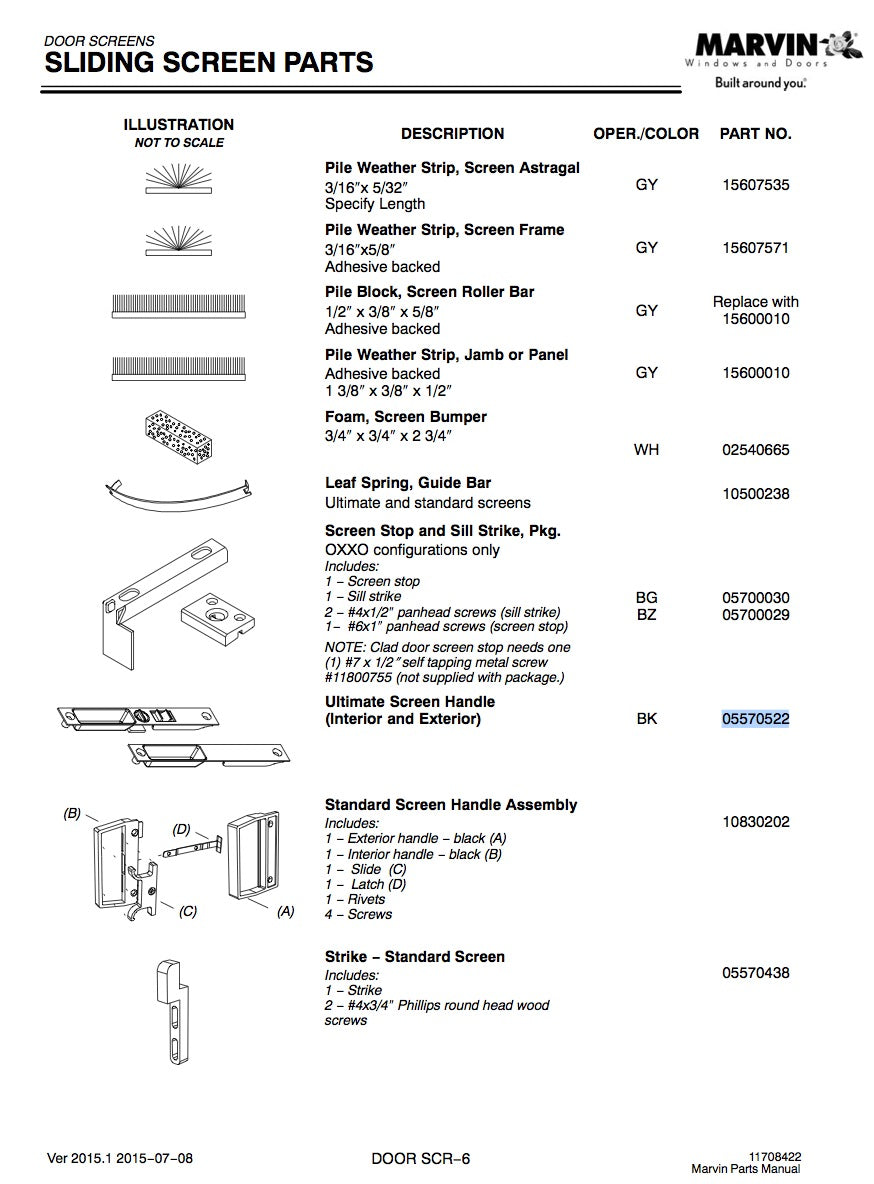 Marvin Ultimate Screen Door Handle, Interior / Exterior - Black - Marvin Ultimate Screen Door Handle, Interior / Exterior - Black