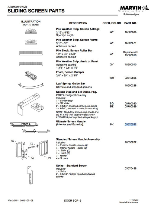 Marvin Ultimate Screen Door Handle, Interior / Exterior - Black - Marvin Ultimate Screen Door Handle, Interior / Exterior - Black