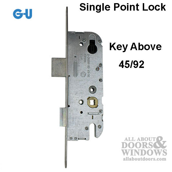 G-U Unicorn 45/92  Single Point Mortise Lock - Key ABOVE Handle - G-U Unicorn 45/92  Single Point Mortise Lock - Key ABOVE Handle