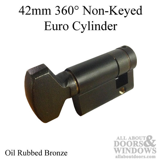 32/10 42mm InActive Non-Keyed 360° Euro Cylinder, 1-3/4" Door - Oil Rubbed Bronze