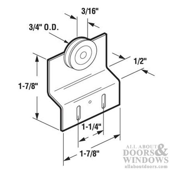 Top Hung Roller Assembly, 3/4-inch Steel Wheel , Cupples Sliding Screen Door - Top Hung Roller Assembly, 3/4-inch Steel Wheel , Cupples Sliding Screen Door