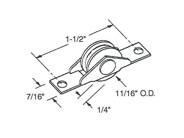 Sliding Closet Door Rollers, 11/16 inch Diameter - Steel - Sliding Closet Door Rollers, 11/16 inch Diameter - Steel