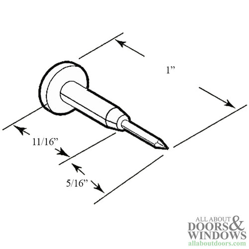 1 Inch Window Grid Retainer Pin - Clear Plastic - 1 Inch Window Grid Retainer Pin - Clear Plastic