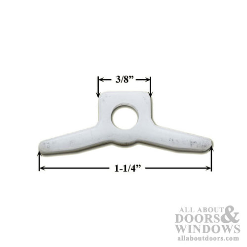 Pella Replacement Guide shoe for egress Straight arm Operator, White Plastic - Pella Replacement Guide shoe for egress Straight arm Operator, White Plastic