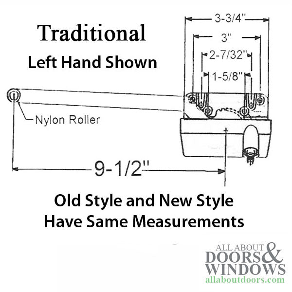 Truth 15.31 Traditional 9-1/2 Straight Arm Casement Operator- CHOOSE COLOR - Truth 15.31 Traditional 9-1/2 Straight Arm Casement Operator- CHOOSE COLOR