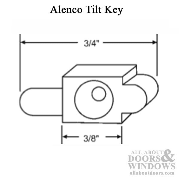 Tilt Key, Screw on for Alenco windows,  Nylon - Black - Tilt Key, Screw on for Alenco windows,  Nylon - Black