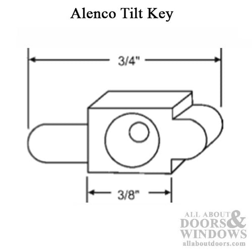 Tilt Key, Screw on for Alenco windows,  Nylon - Black - Tilt Key, Screw on for Alenco windows,  Nylon - Black