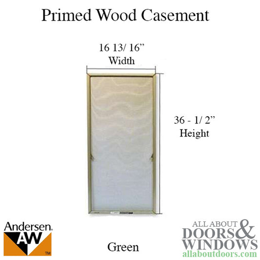 Window Screen, Primed Casement, N3 16 13/16 x 36 1/2 - Green