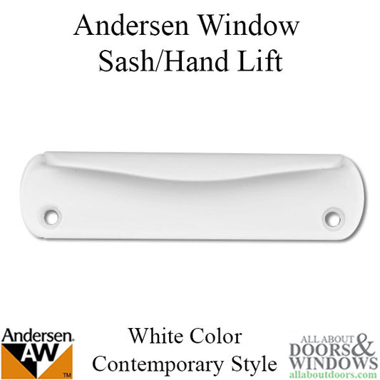 Andersen Contemporary Hand Lift For 200 Series Double Hung Window Metal White Hand Lift