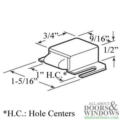 Catch, Shower Door, Nylon Tip - BRASS - Catch, Shower Door, Nylon Tip - BRASS