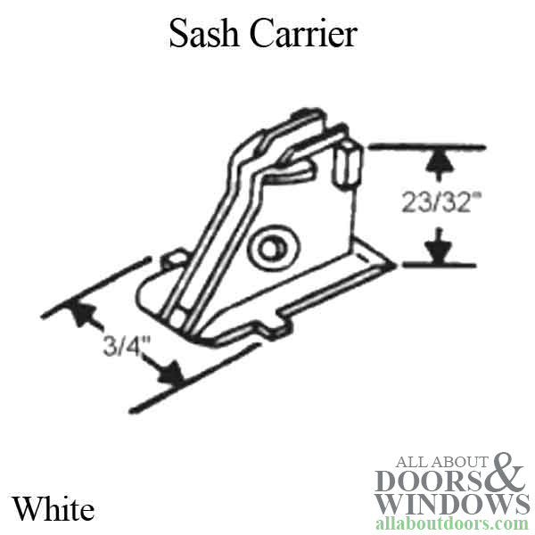 Sash Carrier Bottom Shoe, 3/4