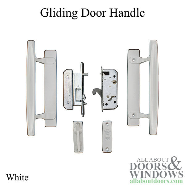 Andersen 4 Panel Gliding Door Handle Set, Dished Style - White - Andersen 4 Panel Gliding Door Handle Set, Dished Style - White