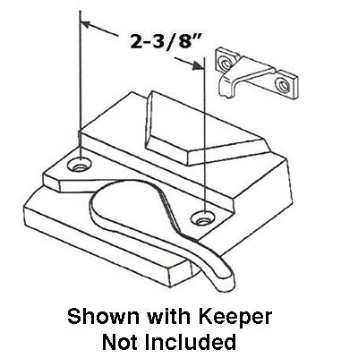 Sash Lock, 2-3/8 inch Screw holes, Left